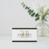 Carte De Visite Monogramme romain d'or de mandataire - (Debout devant)