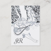 Carte De Visite MONOGRAMME ROMANCE, noir et blanc (Dos)