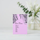 Carte De Visite MONOGRAMME ROMANCE, noir et rose (Debout devant)