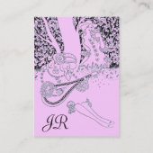 Carte De Visite MONOGRAMME ROMANCE, noir et rose (Dos)