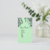 Carte De Visite MONOGRAMME ROMANCE, noir et vert (Debout devant)
