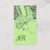 Carte De Visite MONOGRAMME ROMANCE, noir et vert (Dos)