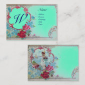 CARTE DE VISITE MONOGRAMME ROMANTIQUE (Devant / Derrière)