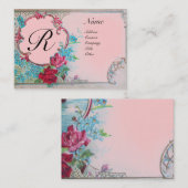 CARTE DE VISITE MONOGRAMME ROMANTIQUE (Devant / Derrière)