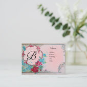 CARTE DE VISITE MONOGRAMME ROMANTIQUE (Debout devant)