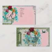 CARTE DE VISITE MONOGRAMME ROMANTIQUE 3 (Devant / Derrière)