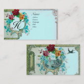 CARTE DE VISITE MONOGRAMME ROMANTIQUE 3 (Devant / Derrière)