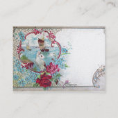 Carte De Visite MONOGRAMME ROMANTIQUE, papier métallique platine,  (Dos)