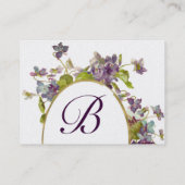 Carte De Visite MONOGRAMME ROMANTIQUE, VIOLET or vert violet (Dos)