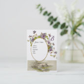 Carte De Visite MONOGRAMME ROMANTIQUE, VIOLET vert violet argent (Debout devant)