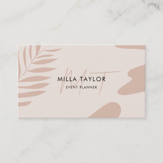 Carte De Visite Monogramme rose Abstrait moderne QR Code (Devant)