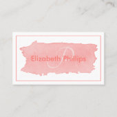 Carte De Visite Monogramme Rose bruyant élégant (Devant)