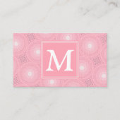 Carte De Visite Monogramme rose cercles motif (Devant)