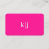 Carte De Visite Monogramme Rose Clair Simple Code QR Moderne (Devant)