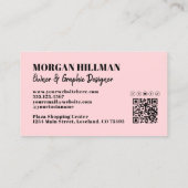 Carte De Visite Monogramme Rose Clair Simple et Élégant (Dos)