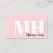 Carte De Visite Monogramme rose clair simple professionnel (Devant)