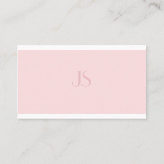 Carte De Visite Monogramme rose créatif Sleek Plain Professionnel (Dos)