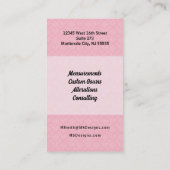 Carte De Visite Monogramme rose Damas et noir (Dos)