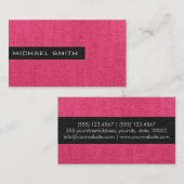 Carte De Visite Monogramme rose élégant (Devant / Derrière)