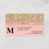 Carte De Visite Monogramme rose Fille Chic Gold Confetti (Dos)