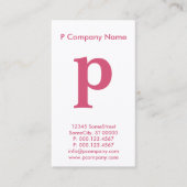Carte De Visite monogramme rose grand (Devant)