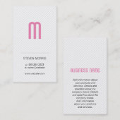 Carte De Visite Monogramme (rose) / Gris (gris) (Devant / Derrière)