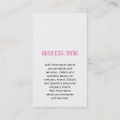 Carte De Visite Monogramme (rose) / Gris (gris) (Dos)