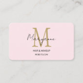 Carte De Visite Monogramme rose moderne (Devant)