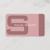 Carte De Visite Monogramme rose moderne simple (Devant)