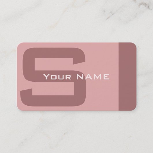 Carte De Visite Monogramme rose moderne simple (Devant)