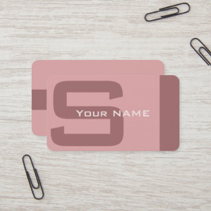Carte De Visite Monogramme rose moderne simple