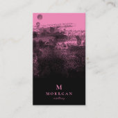 Carte De Visite Monogramme rose noir professionnel (Devant)