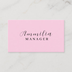Carte De Visite Monogramme rose pâle Minimaliste féminin moderne