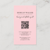Carte De Visite Monogramme Rose Pâle Simple Professionnel (Dos)
