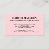 Carte De Visite Monogramme Rose Pâle Simple Professionnel (Dos)