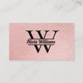 Carte De Visite Monogramme rose Parties scintillant or | Girly Mod (Dos)
