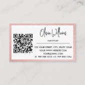 Carte De Visite Monogramme rose Parties scintillant or | Girly Mod (Devant)