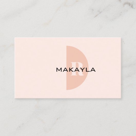 Carte De Visite Monogramme rose rose moderne QR Code (Devant)