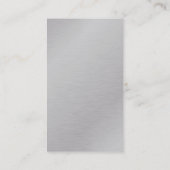 Carte De Visite Monogramme rose tendance gris argent vertical Femi (Dos)