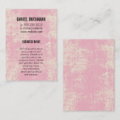 Carte De Visite Monogramme rose Vintage (Devant / Derrière)
