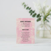 Carte De Visite Monogramme rose Vintage (Debout devant)