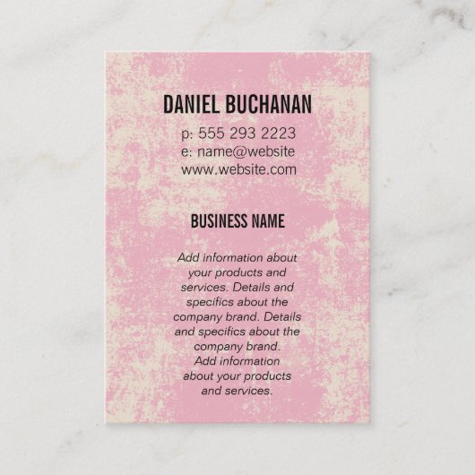 Carte De Visite Monogramme rose Vintage (Devant)