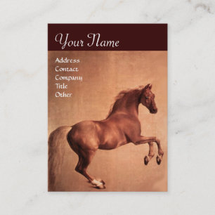 Carte De Visite Monogramme ROUGE de CHEVAL