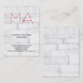 Carte De Visite Monogramme rouge de mur gris professionnel unique  (Devant / Derrière)