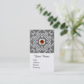 CARTE DE VISITE MONOGRAMME ROUGE EN PIERRE NOIRE BLANCHE EN LACE G (Debout devant)