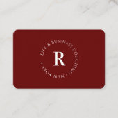 Carte De Visite Monogramme, rouge minimum (Devant)