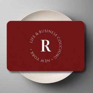 Carte De Visite Monogramme, rouge minimum