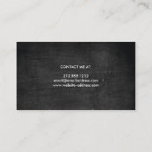 Carte De Visite MONOGRAMME RUSTIQUE MODERNE Bleu Texte & Bois Noir (Dos)