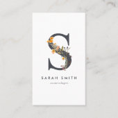 Carte De Visite Monogramme S fleur sauvage (Devant)