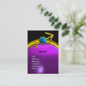 Carte De Visite MONOGRAMME SAGITTARIUS Améthyste violet bleu noir (Debout devant)